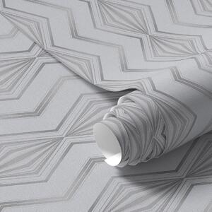Carta da parati Motivo geometrico a rombi grigio chiaro, Parati astratta classici, a00973v2 : Uwalls.it