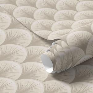 Carta da parati Archi a ventaglio beige con raggi sottili su sfondo chiaro, Parati unica, a00978 : Uwalls.it