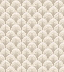 Carta da parati Archi a ventaglio beige con raggi sottili su sfondo chiaro, Parati unica, a00978 : Uwalls.it