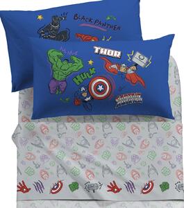 Completo Lenzuola In Cotone Avengers Shield Singolo Marvel Ragazzo Caleffi