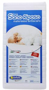 Materasso Per Culla Lettino 60x120cm H12cm Italbaby Sano Risposo Bianco