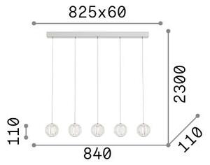 Lampada a Sospensione Diamond 23W Luce Calda Trasparente Regolabile Ideal Lux