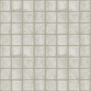 Carta da parati Imitazione di piastrelle quadrate in una delicata palette di grigio-verde, Parati astratta classici, a00988 : Uwalls.it