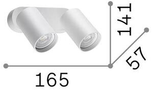 Lampada Da Parete Dynamite 2 Luci GU10 Nera Dimmerabile Metallica Ideal Lux