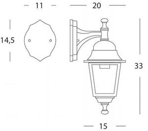 Lampada Applique Piccola In Basso Colore Nero Da Esterno Linea Mini Quadrata Sovil