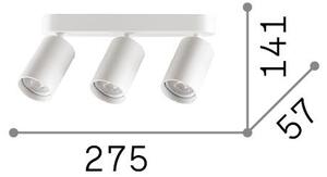 Applique DYNAMITE 3 Luci GU10 Bianco Dimmerabile Metallo/Alluminio Ideal Lux