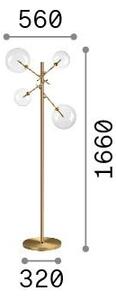 Lampada Da Terra Equinoxe 4 Luci G4 Cromo Con Dimmer Esterno Ideal Lux