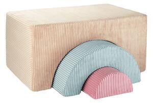 Gioco per psicomotricità marrone chiaro in velluto a coste 3 pz altezza totale 37 cm 75x49 cm Rainbow Montessori – Wigiwama
