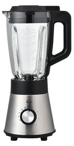 Frullatore Elettrico 1000W Bicchiere 1,5 Litri in Vetro Nero e Argento