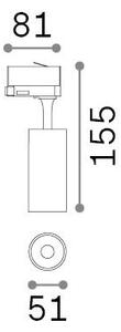 Faretto Su Binario Fox LED 8W Luce Calda 3000K Finitura Nero Ideal Lux