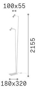 Lampada Da Terra Ginger 2 Luci GU10 Bianco Dimmerabile Metallo Ideal Lux