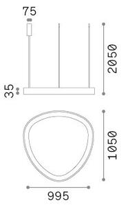 Lampada A Sospensione Gemini LED 78W Luce Naturale Bianco Altezza Regolabile Ideal Lux