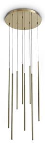 Lampada Da Terra Look 8 Luci LED 16W Luce Naturale Ottone Altezza Regolabile Ideal Lux