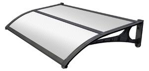 Biacchi Pensilina ABS P.100 L. 135 Supporto e profilo Nero, copertura in policarbonato alveolare bianco