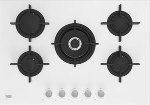 Beko HILW 75222 SW Linea Shades Piano Cottura 5 Fuochi a Gas 75 cm (1 Bruciatore Wok) colore Bianco