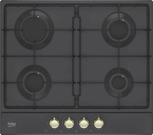 Beko Piano Cottura 4 Fuochi a Gas da Incasso Larghezza 60 cm colore Antracite - HIAG 64224 SAR