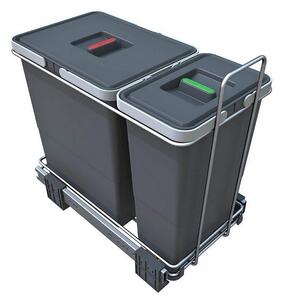 Elletipi Pattumiera Sottolavello Estraibile per Mobile Cucina 2 Contenitori 18+8 Litri - PF01 34A1 Ecofil