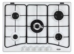 De Longhi YBF 57 ASV Piano Cottura 5 Fuochi a Gas 70 cm (1 Bruciatore Tripla Corona) colore Bianco