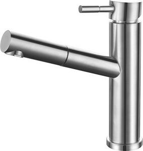 INF Rubinetto per lavabo estraibile con tubi per acqua calda e fredda D'argento
