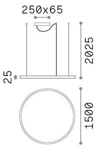 Lampada a sospensione Oracle D150 81W luce calda Bianco Ideal Lux