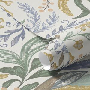 Carta da parati Ricco ornamento floreale in una delicata palette di colori pastello, Parati fiori e piante classici, a00939 : Uwalls.it