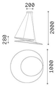Lampadario Collezione OZ LED 75W Luce Calda 3000K Finitura Bianco Ideal Lux