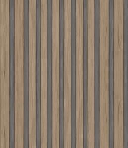 Carta da parati Lamelle verticali in legno con inserti grigio, Parati geometrica classici, Parati geometrica a righe classici, a00991 : Uwalls.it