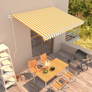 Tenda da Sole Retrattile Automatica 400x300 cm Gialla e Bianca