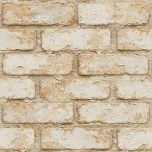 Carta da parati Texture mattone beige chiaro invecchiato, Parati classici in stile loft, a01029 : Uwalls.it