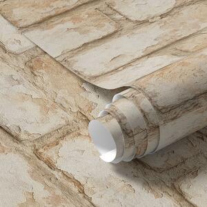 Carta da parati Texture mattone beige chiaro invecchiato, Parati classici in stile loft, a01029 : Uwalls.it