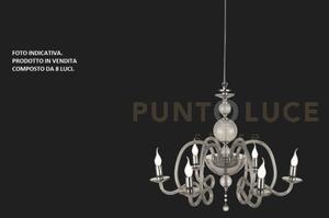 Lampadario vivaldi 8 luci fume' cromo attacco e14 d.88cm