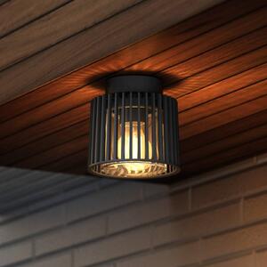 LUTEC Plafoniera da esterno SHYNE, nera, 16 cm, metallo, IP54, E27 dimmerabile, Nero, Alluminio, Moderno, Plafoniera
