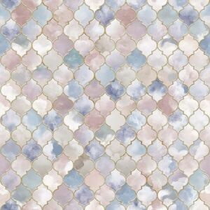 Carta da parati Mosaico pastello di frammenti marocchini con una luce soffusa, Parati astratta classici, a01039 : Uwalls.it