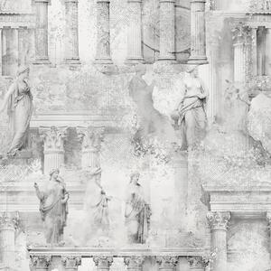 Carta da parati Statue e colonne classiche in sfumature di grigio sbiadito, Parati unica, a01041v1 : Uwalls.it