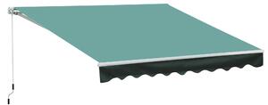 Outsunny Tenda da Sole a Bracci per Esterno con Manovella, Metallo e Poliestere, 295x250cm Verde