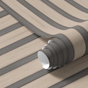 Carta da parati Assi di legno beige con strisce verticali scure, Parati geometrica classici, Parati geometrica a righe classici, a01054v2 : Uwalls.it