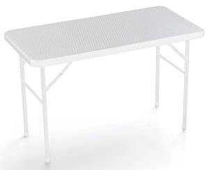 Tavolo Pieghevole Da Giardino 122x60x72 Cm In Ferro Taddei Plastik Bianco