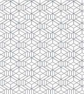 Carta da parati Sfondo bianco con cubi geometrici tridimensionali blu, Parati astratta classici, a01067 : Uwalls.it