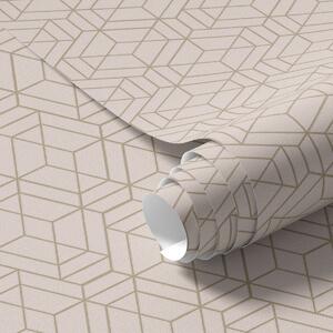 Carta da parati Sfondo beige caldo con cubi grafici sottili, Parati astratta classici, a01067v3 : Uwalls.it
