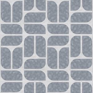 Carta da parati Mosaico grigio con forme alternate arrotondate e rettangolari, Parati astratta classici, a01069 : Uwalls.it