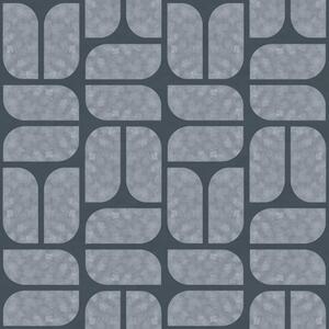Carta da parati Sfondo scuro con mosaico grigio di moduli arrotondati, Parati astratta classici, a01069v1 : Uwalls.it