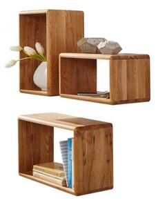 Tris mensole - libreria sospesa in legno massello naturale