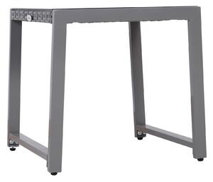 Tavolo Da Giardino In Alluminio E Rattan Sintetico Grigio 50x49.5x50 Cm