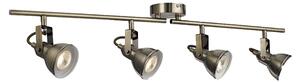 Plafoniera Lineare Contemporanea Focus Spotlight Acciaio Adjustable 4 Luci Gu10