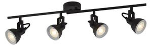 Plafoniera Lineare Contemporanea Focus Spotlight Acciaio Bianco Nero 4 Luci Gu10