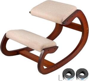 Happyment Sedia ergonomica per inginocchiarsi - Ergochair - Confortevole sedia per inginocchiarsi con spesse ginocchiere - Sgabello da lavoro e sedia da ufficio - Marrone scuro