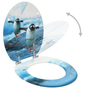 Tavolette WC con Coperchi 2 pz in MDF Design Pinguino