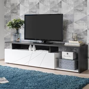 MISTIE - porta tv anta decorata moderno minimal in legno cm 170 x 41,5 x 46,5 h