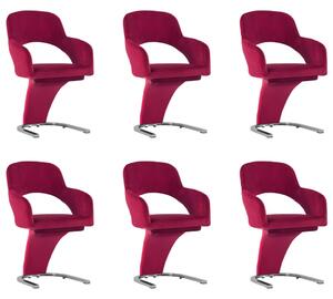 3056595 Dining Chairs 6 pcs Wine Red Velvet (3x287781)