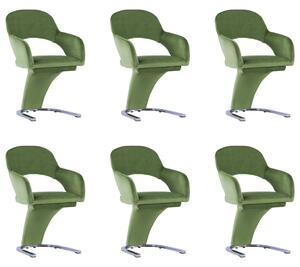 3056590 Dining Chairs 6 pcs Green Velvet (3x287776)